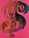 Andy Warhol, Dollar Sign.  Mixed Media/canvas, 90 x 70 inches.  © 2001 Andy Warhol Foundation for the Visual Arts / Artists Rights Society (ARS), New York © 2001 Andy Warhol Foundation / ARS, NY / TM Licensed by Campbell's Soup Co.  All rights reserved.