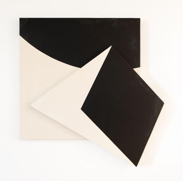 Ken Greenleaf, Monopoleum, 2021, acrylic on canvas on shaped support, 29 1/2 x 28 1/2 inches.