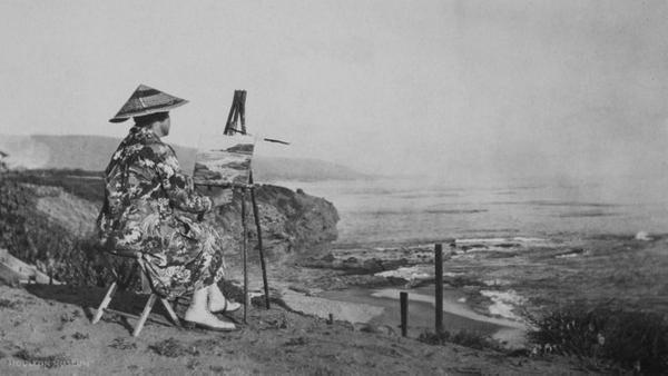 Nellie Gail Moulton, circa 1920, photographed at Three Arch Bay, California.