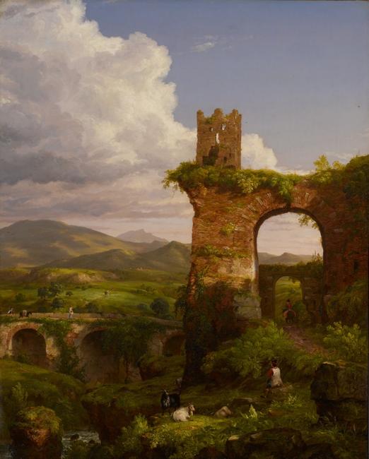 "The Arch of Nero," 1846, by Thomas Cole (1801-1848).  Oil on canvas, 60 ¼ x 48 /4 inches.  To be displayed at the Philadelphia Museum of Art, this work from the Newark Museum of Art was acquired by the Jacobsen Foundation for $988,000 at Sotheby's in May 2021.  Image courtesy the Thomas H.  and Diane DeMell Jacobsen PhD Foundation.