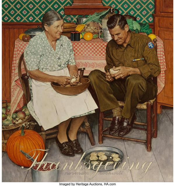 Norman Rockwell's Home for Thanksgiving sold for $4.3 million.  