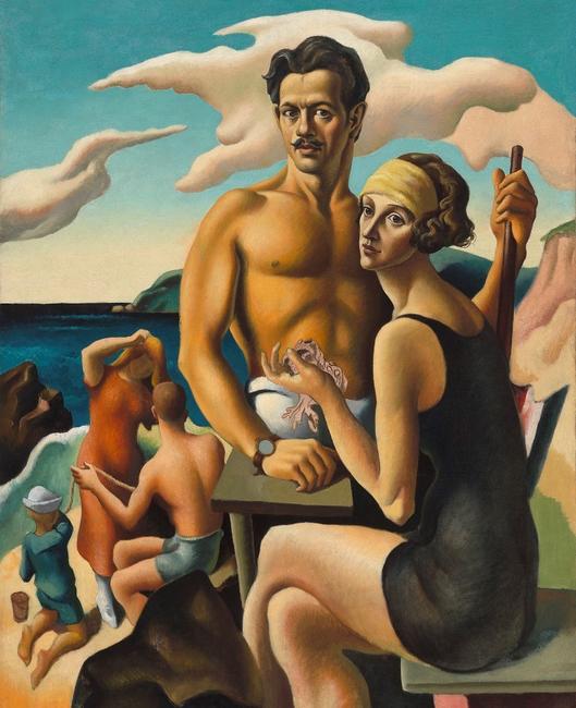 Self-Portrait with Rita, by Thomas Hart Benton.  Oil on canvas (c.  1924).  National Portrait Gallery, Smithsonian Institution.  Gift of Mr.  and Mrs.  Jack H.  Mooney 