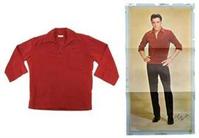 A red Ultrasuede shirt worn by Presley in a 1963 photo shoot sold for $34,000