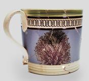 Mochaware mug, probably Staffordshire, England, c.  1800.  Excavated at the Constitution Center Site, Philadelphia.  INHP, no.  F.5 