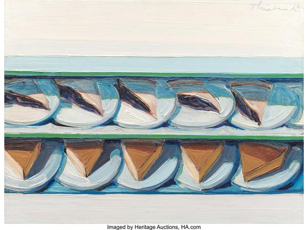 Wayne Thiebaud’s Blueberry Custard, 1961 sold for $3,225,000 in Heritage Auctions’ Modern & Contemporary Art Auction.