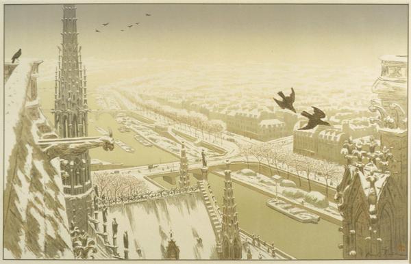  Henri Rivière French, 1864 - 1951.  Du Haut des Tours Notre - Dame (From the Tower of Notre - Dame) from Les Paysages Parisiens, 1900.  Lithograph.  Gift of the Friends of the McNay 2001.19.7