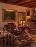 The Schley House, Christopher Forbes’ home in Colorado: The seating area in the great room.