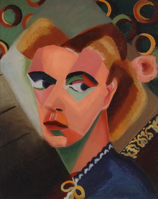 Dusti Bongé (American, 1903 - 1993), Self Portrait - The Balcony , 1943.  oil on canvas, 20 x 16.  Collection of the Mississippi Museum of Art, Jackson.  1999.015