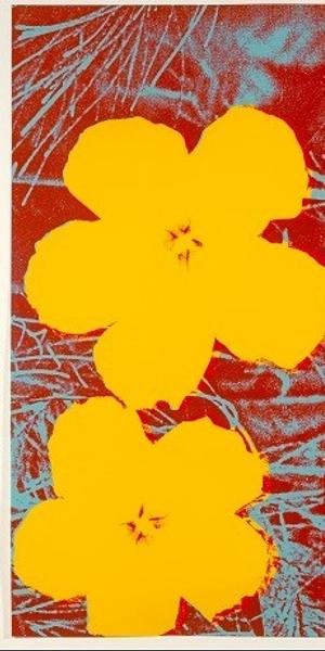 © 2017 The Andy Warhol Foundation for the Visual Arts, Inc.  / Artists Rights Society (ARS), New York.  Andy Warhol (American, 1928-1987) Flowers, c.1967 color silkscreen on paper 36 1/16 x 36 in.  (91.6 x 91.5 cm) Williams College Museum of Art, Williamstown, MA: Gift of Tennyson and Fern Schad, Class of 1952 (84.17.1) 