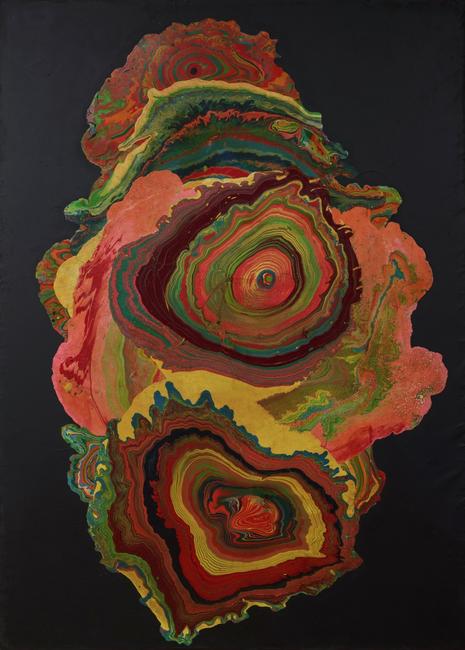 Shozo Shimamoto, Untitled - Whirlpool, 1965, oil on canvas, The Rachofsky Collection and the Dallas Museum of Art through the TWO x TWO for AIDS and Art Fund, 2012.1.3, © Shozo Shimamoto Association.  Naples