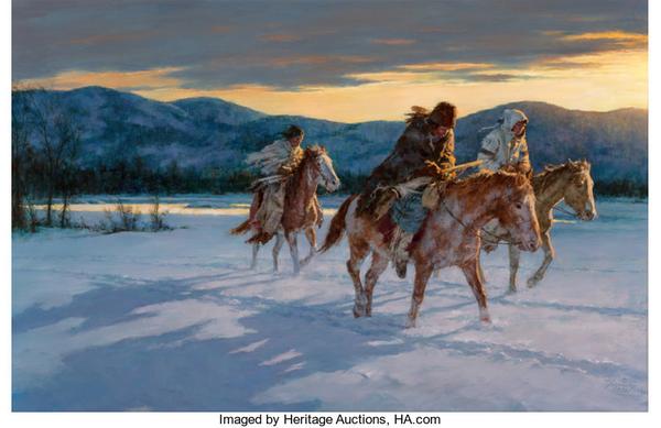 Against the Cold Maker by Howard A.  Terpning sold for $585,000.  