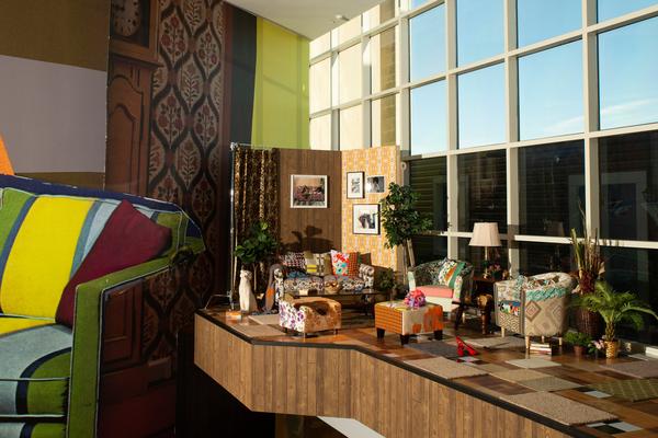 : Installation view of Mickalene Thomas: A Moment’s Pleasure at The Baltimore Museum of Art.  Photo by Mitro Hood.