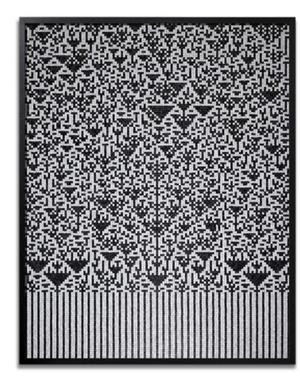 Troika, 'Hierophany' (2014), Black and white 7mm dice, 45 x 36 x 4 inches.  