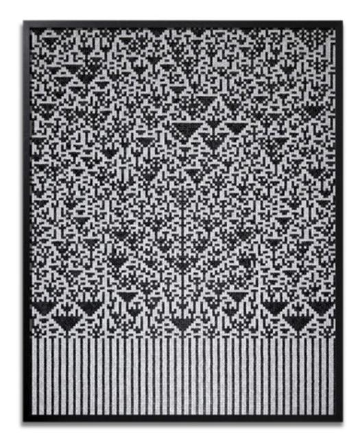 Troika, 'Hierophany' (2014), Black and white 7mm dice, 45 x 36 x 4 inches.  