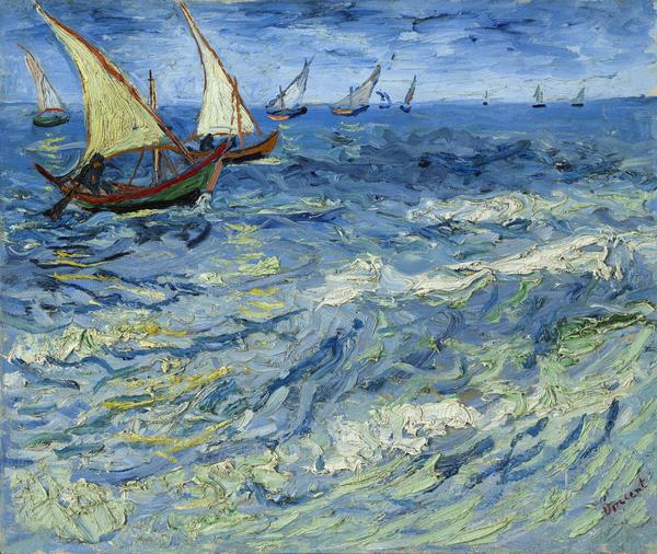 Vincent Van Gogh, La mer aux Saintes-Maries, Saintes-Maries-de-la-Mer, 1888.  Musée d'Etat des Beaux-Arts Pouchkine, Moscou