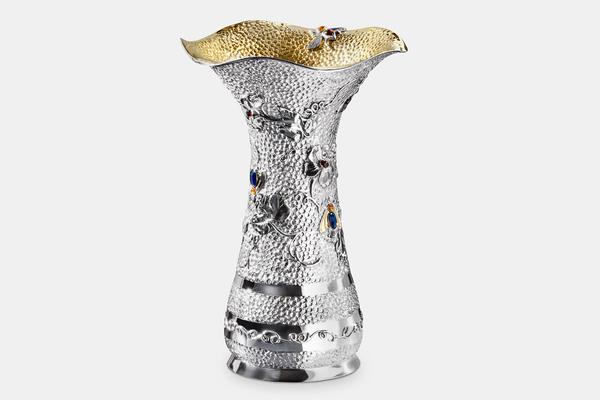 Bee vase, sterling silver, by Michael Galmer.