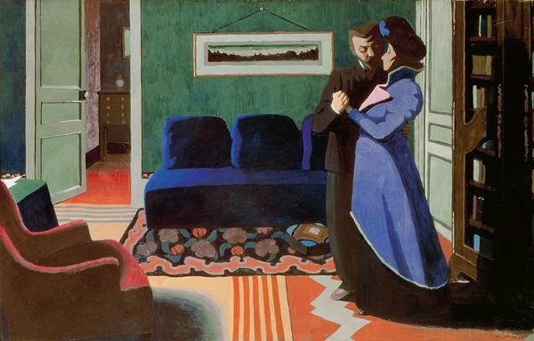  Félix Vallotton (Swiss, 1865–1925).  The Visit, 1899.  Gouache on cardboard, 21 7/8 x 34 1/4 in.  (55.5 x 87 cm).  Kunsthaus Zürich.  Acquired 1909, © Kunsthaus Zürich