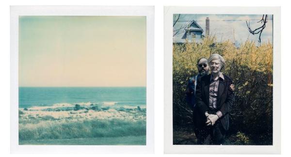 LEFT: ANDY WARHOL, Ocean View, unique polaroid print, Executed circa 1975 RIGHT: ANDY WARHOL, Andy Warhol and Henry Geldzahler, unique polaroid print mounted on board, Executed circa 1979