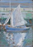 John Henry Twachtman (1853-1902), "Gloucester Sailboat," ca.  1900, oil on panel, 12-7/8 x 9-3/8 inches 