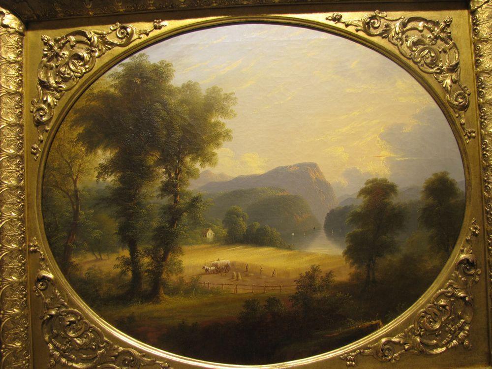 Antique Hudson River School Painting, Unsigned / Antique Frame 9 3/4 x 7  1/2 / 13 3/4 x 11 1/2 Overall — Plasteel Frames & Gallery