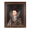 17th century oil on canvas attributed to Frans Pourbus II (French, 1569-1622), titled Portrait of Isabella of Savoy.