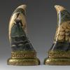 Pair of masterpiece scrimshaw whale's teeth by whaleman Eli Bangs, Jr.