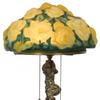 This antique Pairpoint Puffy yellow rose table lamp with 10-inch puffy shade will come up for bid Jan.  31 in Pittsfield, Mass.