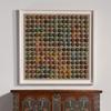 Laurene Krasny Brown A Democracy of Domes, 2020 40 x 40 x 1.5 in.  above an 18th century Pennsylvania dower chest in original paint