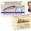 Colorful Walt Disney signed Santa Fe & Disneyland Railroad and monorail pass issued to New York City transit authority director Sidney H.  Bingham, circa1959 (est.  $8,000-$10,000).