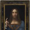  Leonardo da Vinci, Salvator Mundi, oil on panel.  25 7/8 x 18 in.  (65.7 x 45.7 cm.)