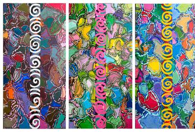 Amaranth Ehrenhalt, Four Seasons, November 2015, Acrylic on Wood, 6 x 3 ft each panel