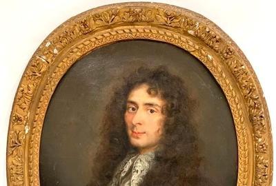 Oval 18th century French School oil on canvas portrait of a gentleman, relined, with a canvas size of 28 ½ inches by 23 inches (est.  $4,000-$6,000).