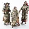 Three 19th century Neapolitan Polychrome Wood and Terracotta Noble Ladies