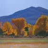 Pastel on paper under glass painting by Mary Silverwood (N.M., 1932-2011), titled Cottonwoods (est.  $300-$500).