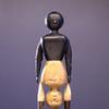 From exhibitor Just Folk is this Topsy Turvy Doll, Circa 1900.  Carved wood with polychrome and fabric.  Signature work from the Mendelsohn Collection, one the most important collections of American Folk Art in the country.