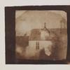 William Henry Fox Talbot (English, 1800-1877).  Stable roofline, northeast courtyard, Lacock Abbey, September 1840.  Salt print from a calotype negative, 8.0 x 8.2 cm