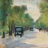 Lesser Ury, Allee im Tiergarten, Berlin, color pastels, circa 1920.  Estimate $50,000 to $80,000.