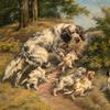 Edmund Henry Osthaus (American, 1858-1928), The First Lesson - A Setter and Her Six Pups.  Est.  $30,000-50,000.