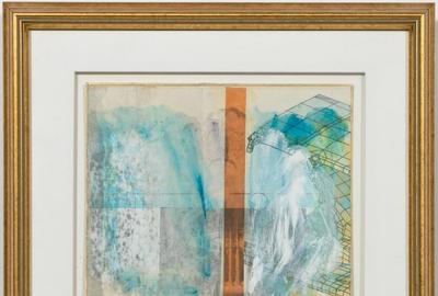 Signed mixed media work by Robert Rauschenberg (American, 1925-2008), with imagery of satellites, utensils, 3-D constructs, medallions, etc., dated “86” (est.  $15,000-$30,000).