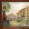 Abner K.  Zook (Lancaster, Pa; 1921-2003), three-dimensional carved painting depicting an Amish barn-raising.  Size: 49¾ in x 25¼ in (sight), framed size 57in x 33¾in.  Accompanied by lengthy personal letter sent by Zook in 1967 to the person commissioning the painting, explaining aspects of the scene in minute detail.  Estimate $10,000-$15,000