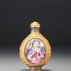 The top price paid was for a gold-ground enamelled copper Imperial snuff bottle, manufactured in the Beijing Palace Workshops probably in the 1770s, which sold for HK$4.2 million (£334,323) to a private Asian buyer (lot 141, estimate in excess of HK$3.5 million)..  