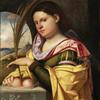 Cariani (Giovanni Busi), Portrait of a Young Woman as Saint Agatha and Margaret Harrison, Beautiful Ugly Violence