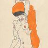 Egon Schiele (Austrian, 1890-1918).  Standing Nude with Orange Drapery (detail), 1914.  Watercolor, gouache, and graphite on paper, 18 1/4 x 12 in.  (46.4 x 30.5 cm).  The Metropolitan Museum of Art, New York, Bequest of Scofield Thayer, 1982