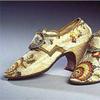 Shoes, by Jonathan Hose and Son.  Circa 1770.  London.  Silk brocade.  Gift of Miss Mary C.  Wheelwright.  1919.140.  Historic New England.