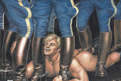 Tom of Finland, Home – Secured, colored pencil on paper, 1982.  Estimate $60,000 to $90,000.