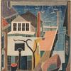 White-line woodblock print by Blanche Lazzell (1878-1956) “My Wharf Studio”, part of a Provincetown estate collection of art.  