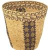 This mid-to-late 1900s Skokomish basket by Richard Cultee, deep flared red with yellow top knot symbols, should fetch $5,000-$10,000.