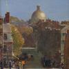 Childe Hassam (1859-1935), Mount Vernon Street, Boston, Looking Toward the State House, c.  1890.  Oil on canvas, 18 ¼ x 16 in.  Signed lower right.  Courtesy of Godel & Co.  Fine Art (NY)