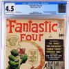 Copy of Marvel Comics’ Fantastic Four #1 (November 1961), graded CGC 4.5 (estimate: $15,000-$20,000), featuring the origin and first appearance of the Fantastic Four and Mole Man.