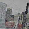 Wesley Willis' "The Chicago Skyline, Sears Tower, Chicago River...," 1986.